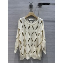 VALENTINO WOOL JUMPER WITH CUT-OUT DIAMOND EMBROIDERY AND BOWS white 2023