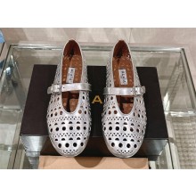 Alaia openwork calfskin Ballerinas silver 2023