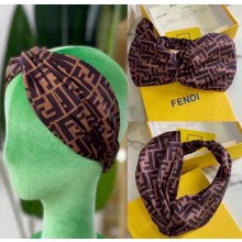 fendi Brown silk bandeau top FF Band 2023