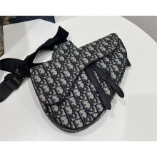 dior men's Beige and Black Dior Oblique Jacquard Saddle Bag 2023