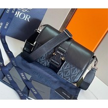 Dior black CD Diamond Canvas and Smooth Calfskin Hit The Road Bag with Strap 2023