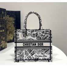 dior White and Black Plan de Paris Embroidery small book tote bag 2023