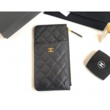 CHANEL coin purse in grained calfskin black/gold 2024