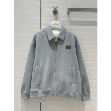 MIU MIU Jersey blouson jacket grey 2024
