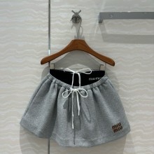 MIU MIU Jersey mini skirt grey 2024