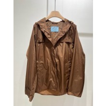 PRADA Light technical fabric blouson jacket Tobacco 2024