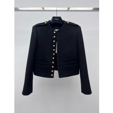 CELINE military jacket in diagonal wool BLACK 2024