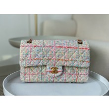 Chanel Tweed & Gold-Tone Metal Multicolor classic handbag A01112 2024