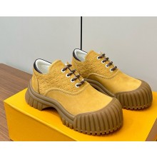 Louis Vuitton Ruby Flat Derby 1AGWJO Mustard Suede calf leather 2024ss