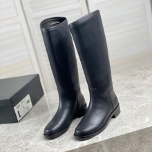 CHANEL BLACK QUILTING LONG BOOTS IN CALFSKIN 2023