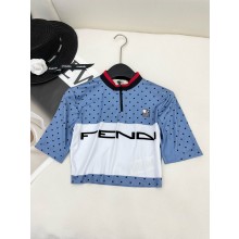 fendi Light blue polka dot Lycra® top 2024