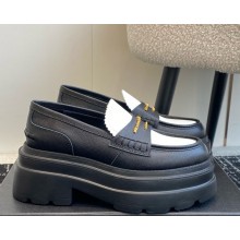 Alexander Wang Carter platform leather loafers black/white 2025