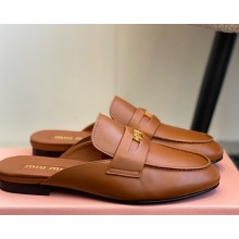 Miu Miu leather mules brown 0109-2025