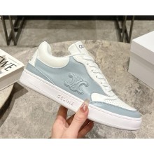 CELINE women/men TRAINER LOW LACE-UP SNEAKER in CALFSKIN blue/white 2025