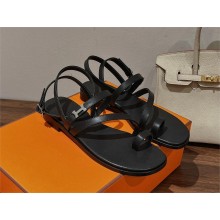 Hermes harmonie sandal in calfskin black 2023