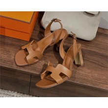 Hermes Eternite 80 sandal in calfskin tan 2023