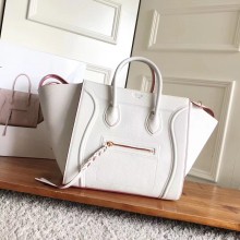 celine grained calfskin phantom luggage white/red