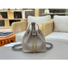 Chloe Small Bracelet backpack in grained leather gray 2025