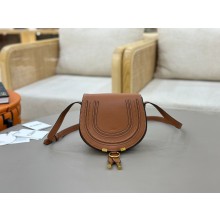 Chloe Marcie Mini leather shoulder bag brown 2025