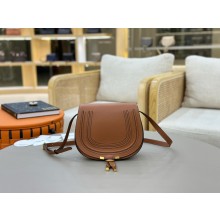 Chloe Marcie small leather shoulder bag brown 2025