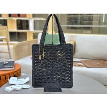 Chloe Summer Banana raffia-effect tote bag black 2025
