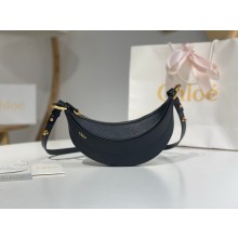 Chloe Banana cross-body bag in grained leather black 2025