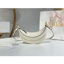 Chloe Banana cross-body bag in grained leather white 2025