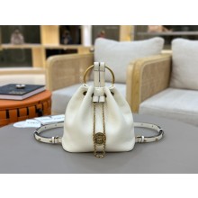 Chloe Small Bracelet backpack in grained leather white 2025