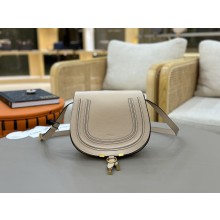 Chloe Marcie small leather shoulder bag off white 2025