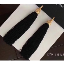 Saint Laurent Fringe Earrings Black