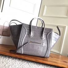 celine crocodile pattern phantom luggage gray
