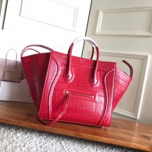 celine crocodile pattern phantom luggage red