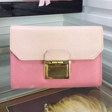 Miu Miu Fold Wallet Madras 5M1225 Pink/Beige