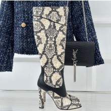 Gucci Knee High Boots Leather Python Pattern 2023