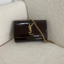 saint laurent kate small in patent leather burgundy 2024(original quality)
