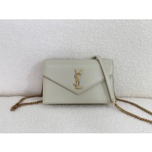 saint laurent mini envelope in sheepskin gray 2024(original quality)