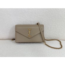 saint laurent mini envelope in sheepskin GREYISH BROWN 2024(original quality)