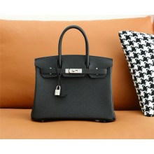 Hermes Birkin 30 In Original togo Leather black with silver Hardware (Full Handmade)