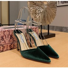 Jimmy Choo Saeda 85 velvet pumps green 2023