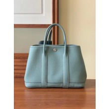 Hermes small Garden Party bag in original togo leather bue lin