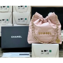 CHANEL Calfskin 22 Small Handbag AS3260 light pink 2023(ORIGINAL QUALITY)