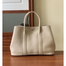 Hermes small Garden Party bag in original togo leather off white