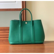 Hermes small Garden Party bag in original togo leather Blue Paon