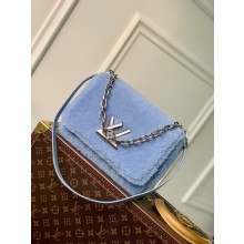 louis vuitton shearling Twist MM bag BLUE M21040 2023