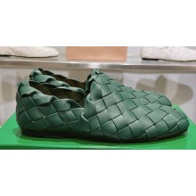 Bottega Veneta Intrecciato Leather Slippers Loafers Green 2023