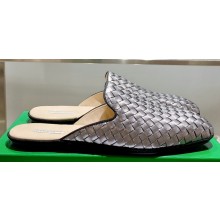 Bottega Veneta Intrecciato Fiandra Slippers Silver Gray 2023