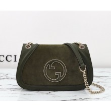 Gucci Blondie small shoulder bag 815715 green suede 2024