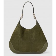 Gucci B medium shoulder bag 815924 Suede and Leather Green 2024 