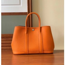 Hermes small Garden Party bag in original togo leather orange