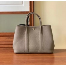 Hermes small Garden Party bag in original togo leather elephant gray